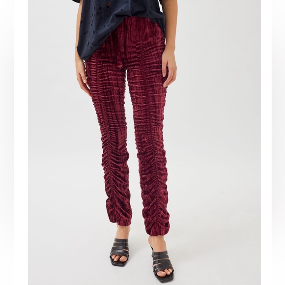 NWT UO Velour Ruched Pants - Picture 1 of 4